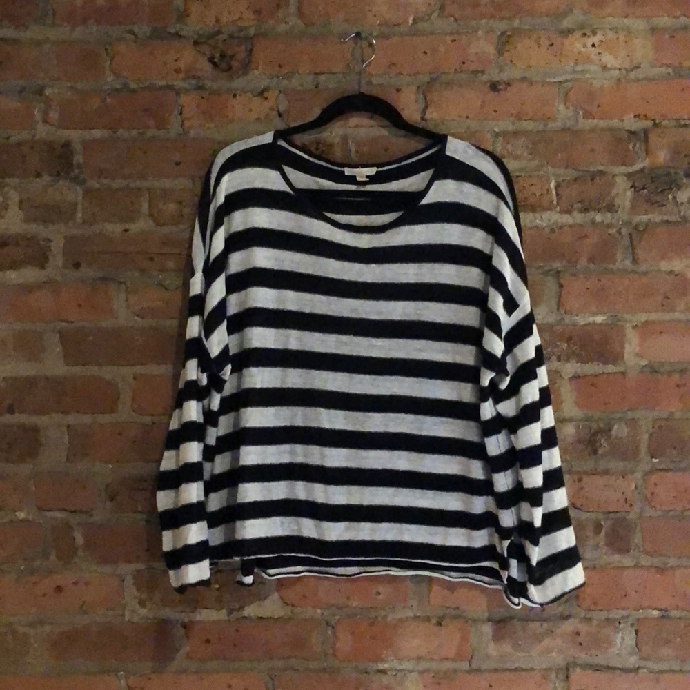 Eileen Fisher Black and White Striped Sweater